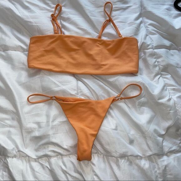 Frankie’s Bikinis Scarlett Ribbed Top in Sunrise - Picture 6 of 11